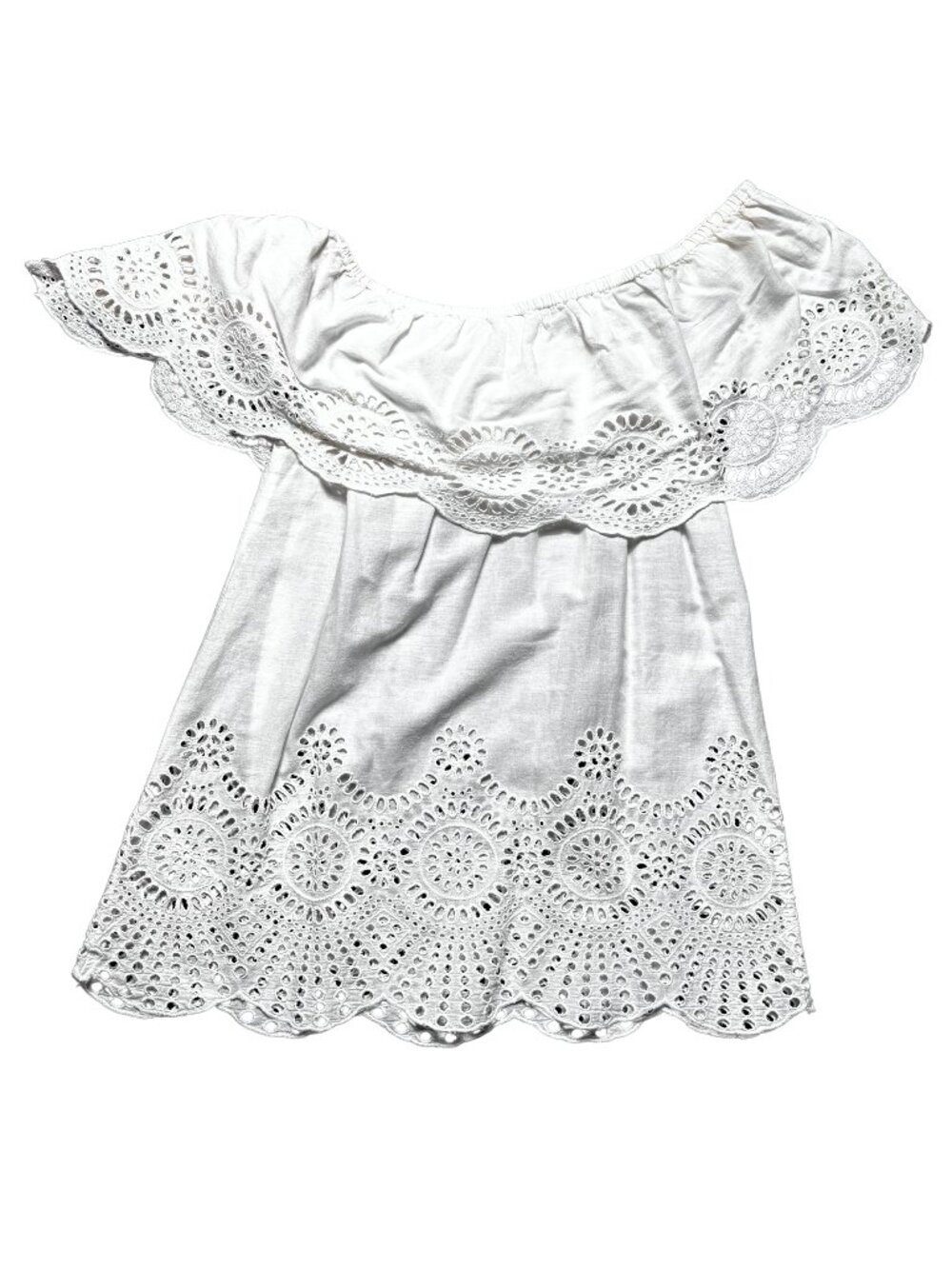White Eyelet Off-the-Shoulder Top